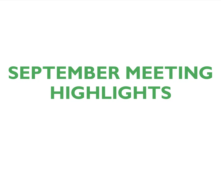September Meeting Highlights
