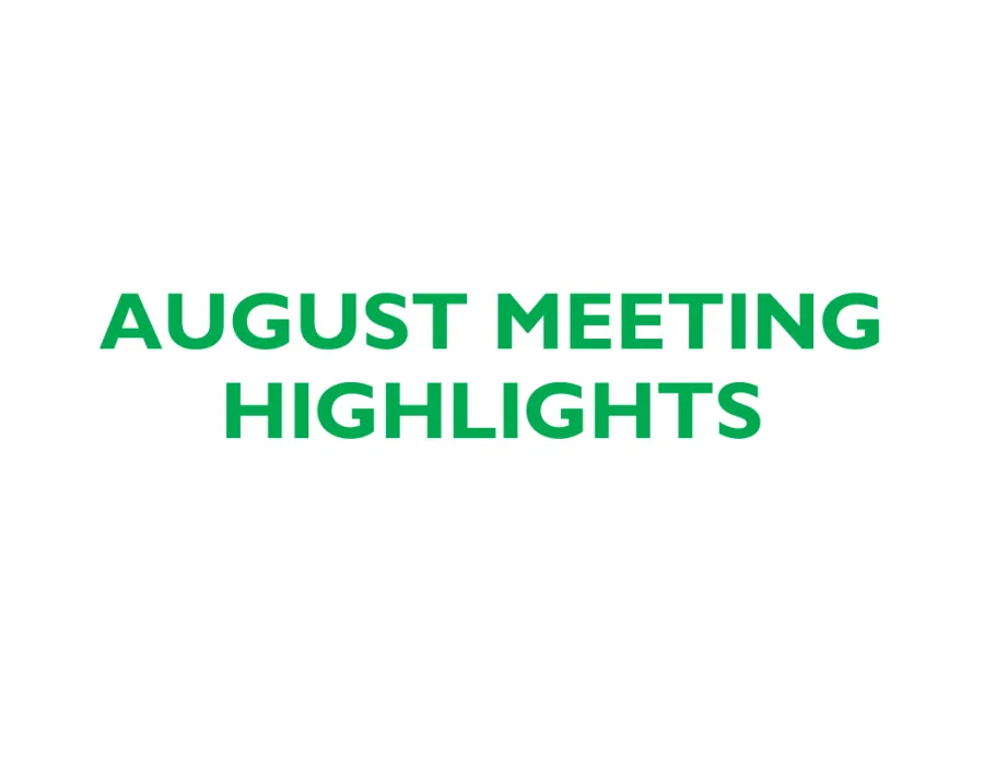 August Membership Meeting