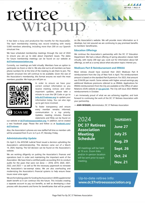 June retiree wrap-up