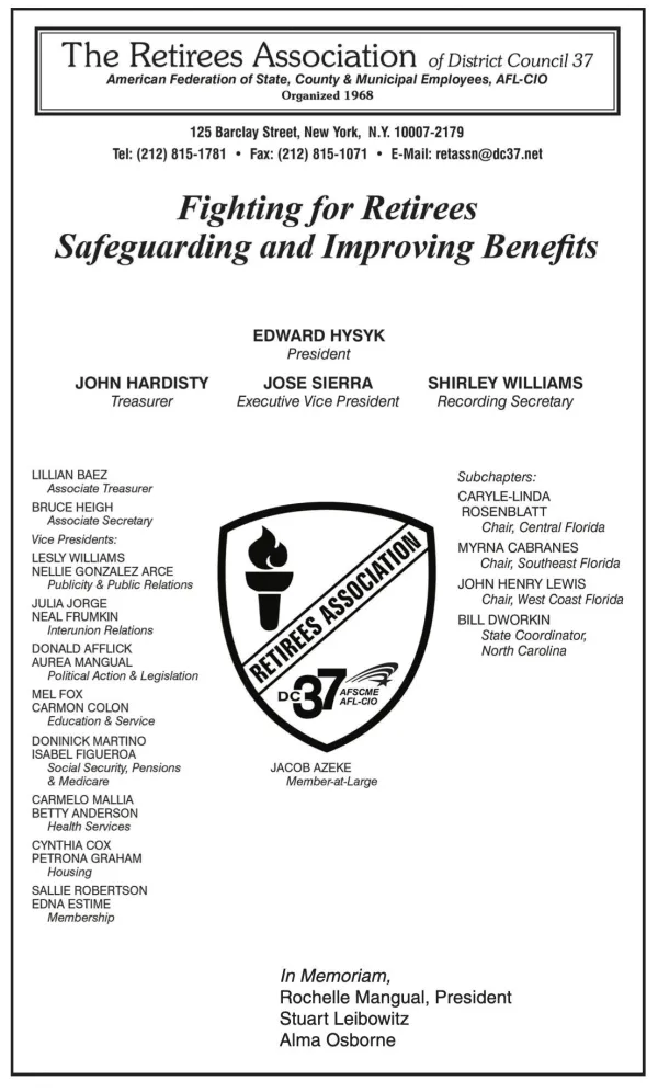 Retirees Association - Chief Ad - Nov. 20, 2020